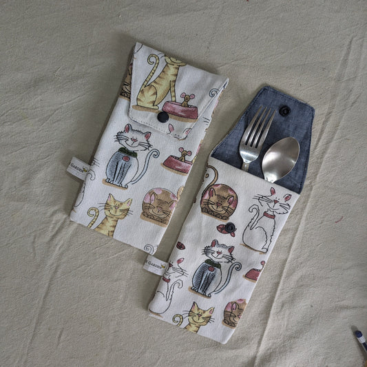 Cutlery Pouch - Cats