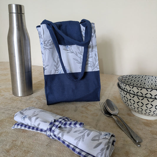 Lunch Bag -Grey Florals