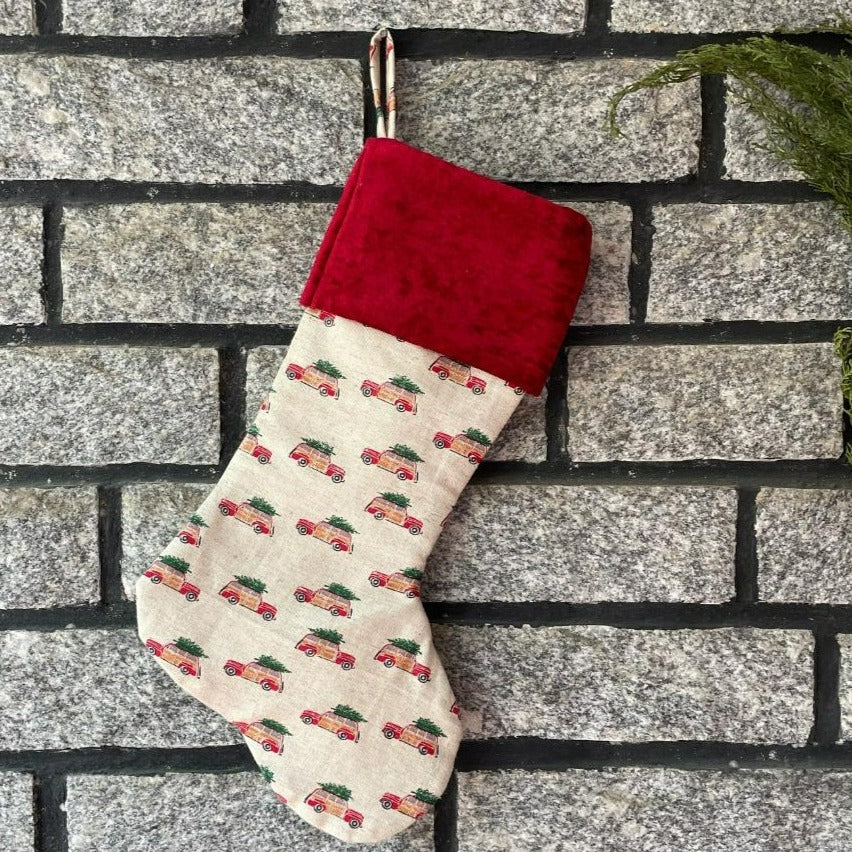 Christmas Stocking - Bringing Home the Christmas Tree